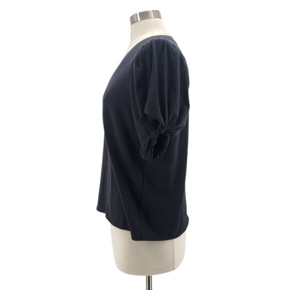Elegant Black V-Neck Women's Top - Picture 4 of 9